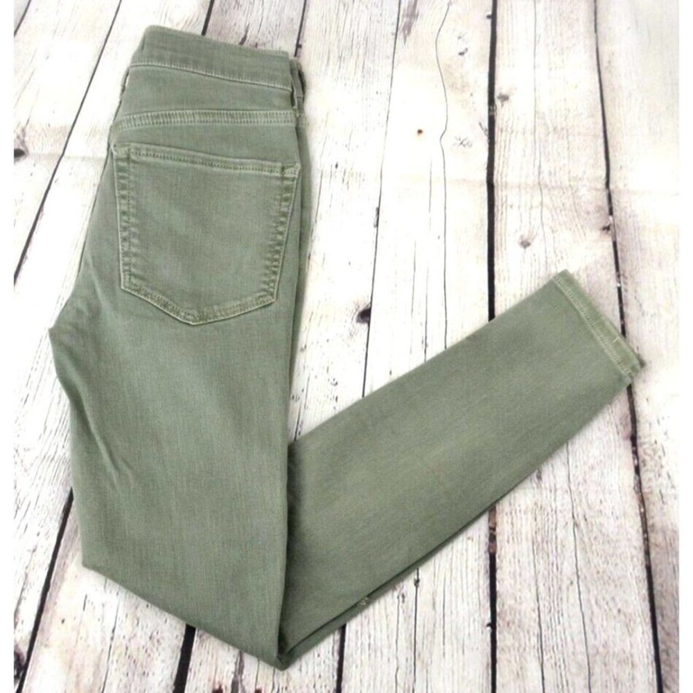 FREE PEOPLE Women's High Rise Stretch Skinny Jeans‎ SIZE 24 Green